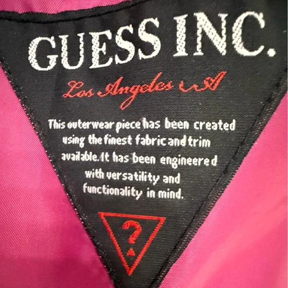 GUESS Puffer Jacket Purple Magenta Quilted Down Blend Puffer Coat Women Med - Picture 14 of 16